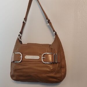 Charles David Tan Leather Shoulder Bag